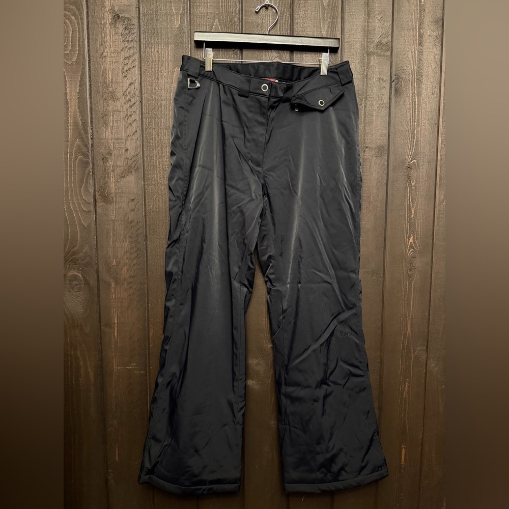 Marker Snow Pants Womens Sz 14 Black 34x31 Lined Nylon Winter Snowboard Ski EUC